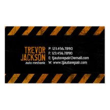 Caution Stripes - Orange Business Card
