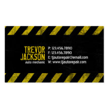 Caution Stripes - Yellow Business Card