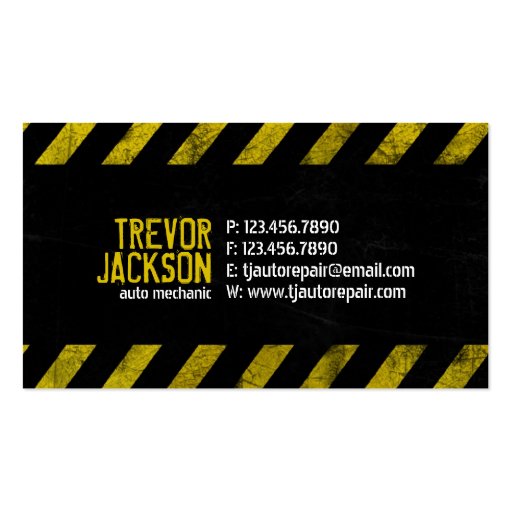 Caution Stripes - Yellow Business Card