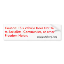Caution: This Vehicle Bumper Bumper Stickers