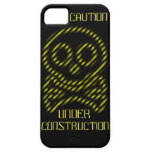 Caution Under Construction Skull iphone 5 case