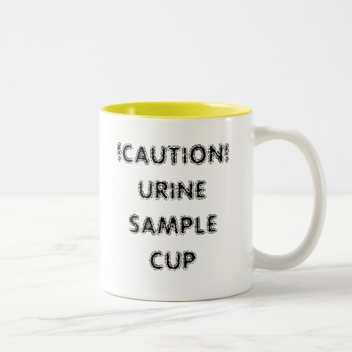 !CAUTION! URINE SAMPLE CUP TwoTone COFFEE MUG Zazzle
