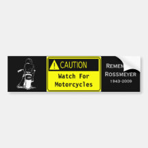 Caution!  Watch For Motorcycles Bumper Stickers