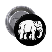 Caution White Elephant ⚠ Thai Sign ⚠ Pinback Buttons