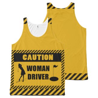 Caution Woman Driver Golf Humor
