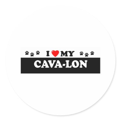 CAVA-LON ROUND STICKER by GenuineDogOwner