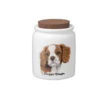 Cavalier King charles Doggy Biscuit Jar Candy Dish