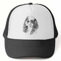 Cavalier King Charles Drawing Trucker Hats