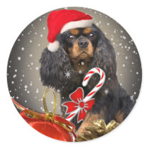 Cavalier King Charles Santa gifts stickers