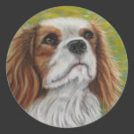 Cavalier King Charles Spaniel Art - Addie - Stickers