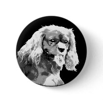 Cavalier king charles spaniel badge buttons