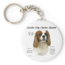 Cavalier King Charles Spaniel (Blenheim) History Keychain