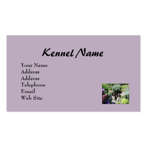 Cavalier King Charles Spaniel Breede Business Card (back side)