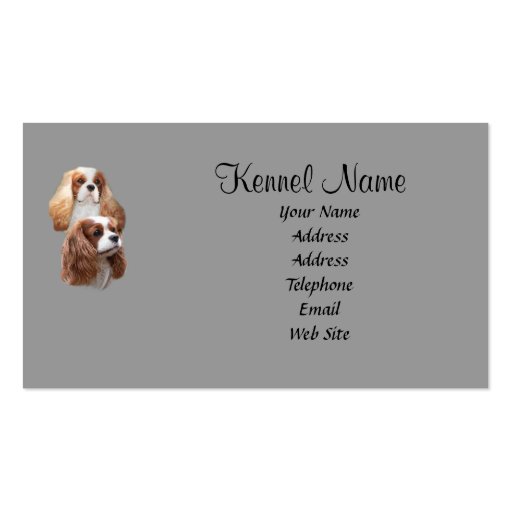 Cavalier King Charles Spaniel Breeder BusinessCard Business Card (back side)