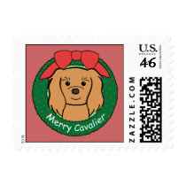Cavalier King Charles Spaniel Christmas postage by dogcartoons Cavalier King Charles Spaniel Christmas postage