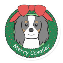 Cavalier King Charles Spaniel Christmas stickers