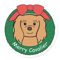 Cavalier King Charles Spaniel Christmas stickers