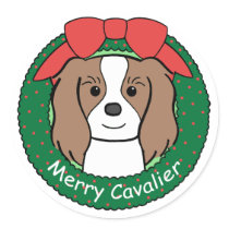 Cavalier King Charles Spaniel Christmas stickers