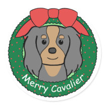 Cavalier King Charles Spaniel Christmas stickers