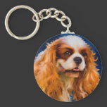 Cavalier King Charles Spaniel Dog Art - Chelsea Keychain