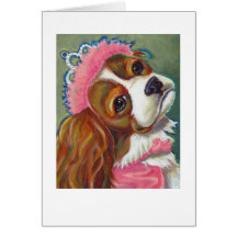 Cavalier King Charles Spaniel Dog Princess ART Greeting Cards
