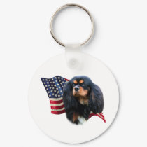 Cavalier King Charles Spaniel Flag... - Keychain