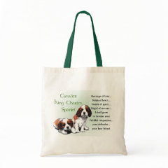 Cavalier King Charles Spaniel Heritage of Love Puppies Gifts tote
