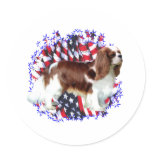 Cavalier King Charles Spaniel Patriot Round Sticker