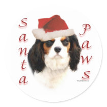 Cavalier King Charles Spaniel Santa Paws stickers