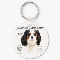Cavalier King Charles Spaniel (tricolor) History keychains