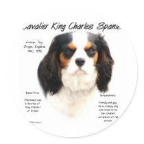 Cavalier King Charles Spaniel (tricolor) History stickers