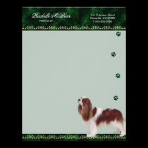 Cavalier Pawprint Veterinarian Letterhead green letterhead