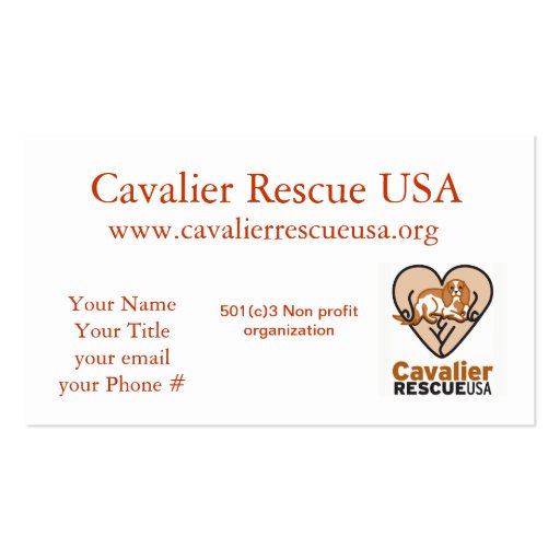 Cavalier Rescue dogs on bench Business Card