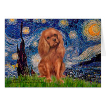 Cavalier (Ruby7) - Starry Night cards by masterpiecedogs Cavalier (Ruby7) - Starry Night cards