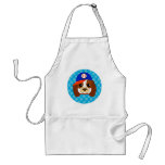 Cavalier spaniel with baseball cap apron