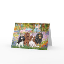 Cavaliers (4) - in Monet's Garden Greeting Card