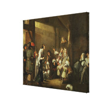 Cavaliers and Companions Carousing in a Barn Canvas Prints