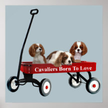 Cavaliers In Wagon Print