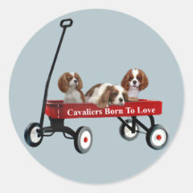 Cavaliers In Wagon Sticker