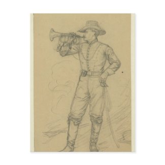 Cavalry Bugler postcard