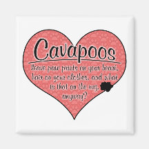 Cavapoo Paw Prints Dog Humor Refrigerator Magnets