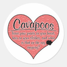 Cavapoo Paw Prints Dog Humor Stickers