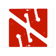 cave arrow flag post card