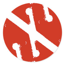 cave arrow flag round stickers