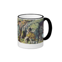Cave Men Antique Print mugs