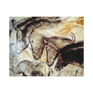 Cave Painting of Horses on Canvas