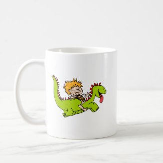Caveboy & his dragon pet mug