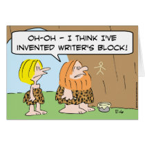 caveman invented writers block greeting cards