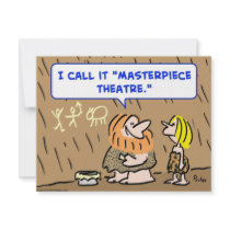 caveman masterpiece theatre theater invitations