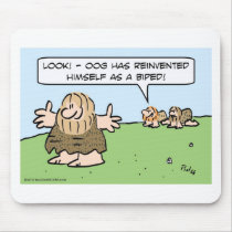 Caveman reinvents himself as a biped. mousepads